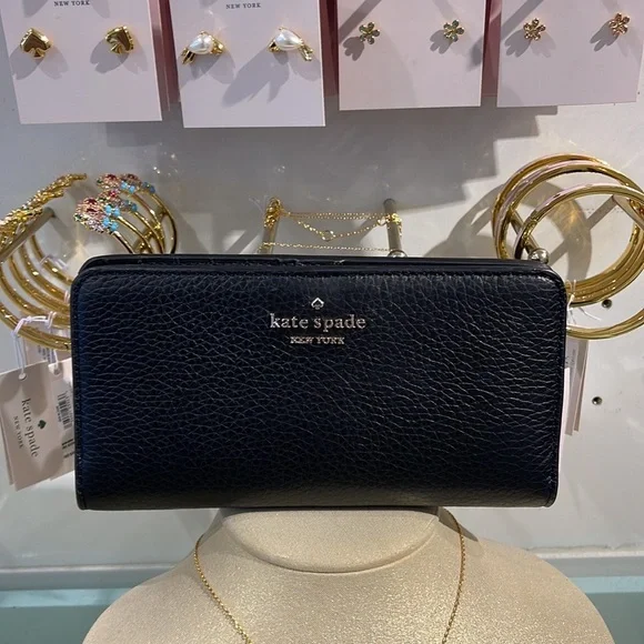 Kate Spade Dumpling Large Slim Bifold Wallet 
COLOR: Black - Picture 11 of 16